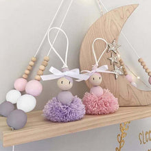 Load image into Gallery viewer, 2TRIDENTS Nordic Style Wooden Bead Tassels Hanging Storage for Books, Lovely Plants, Candle, Makeup, Nail Polish, Photo Frames and More