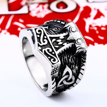 Load image into Gallery viewer, GUNGNEER 2Pcs Mjolnir Thor Hammer Ring Amulet Stainless Steel Jewelry Gift for Men Women