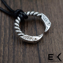 Load image into Gallery viewer, ENXICO Odin&#39;s Raven Huginn and Muninn Ring Amulet Pedant Necklace ? Silver Color ? Norse Scandinavian Viking Jewelry
