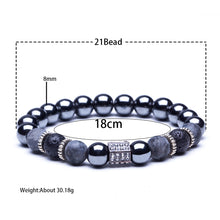 Load image into Gallery viewer, HoliStone Natural Lava Stone Bead Bracelet with Crown Skull Charm