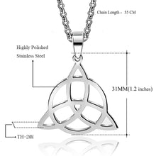 Load image into Gallery viewer, ENXICO Trinity Celtic Knot The Triquetra Pendant Necklace ? 316L Stainless Steel ? Irish Celtic Jewelry