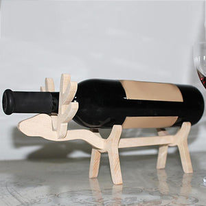 2TRIDENTS Standing Elk Shape Wine Bottle Holding Rack Home Decor for Bar Basement Kitchen Dining Room
