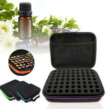 Load image into Gallery viewer, 2TRIDENTS Essential Oil Carrying Case Storage Box for 63 Holders of 3ml Bottles Handheld Bag Travel Friendly (Black)