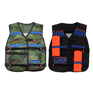 2TRIDENTS 47x18 Inch Adjustable Outdoor Tactical Adjustable Vest for CS Game Paintball Airsoft Vest Military Equipment (Black)