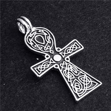Load image into Gallery viewer, ENXICO Egyptian Ankh Cross Charm Pendant Necklace with Celtic Knot Pattern ? Ancient Egyptian Jewelry