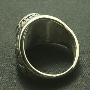GUNGNEER Stainless Steel Past Master Masonic Ring Freemason Skull Ring Jewelry Set