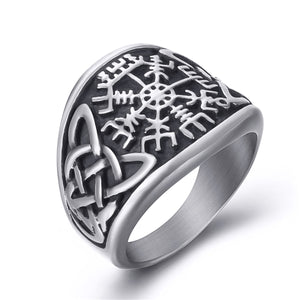 ENXICO Vegvisir Runic Compass Ring with Celtic Knot Pattern ? 316L Stainless Steel ? Irish Celtic Jewelry (10)