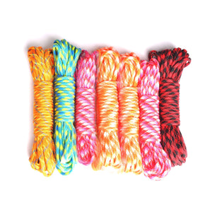 2TRIDENTS 4 Colors 25/50/100ft Paracord/Parachute Cord - Strength Utility Parachute Cord for Crafting, Tie-Downs, Camping, Handle Wraps (Red Black, 100 ft)