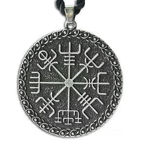 ENXICO Vegvisir The Viking Runic Compass Amulet Pendant Necklace ? Grey Color ? Norse Scandinavian Viking Jewelry