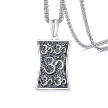 Load image into Gallery viewer, GUNGNEER Om Necklace Dog Tag Stainless Steel Strength Jewelry Accessory For Men Women