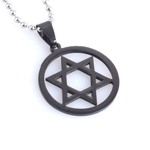 GUNGNEER Stainless Steel David Star Necklace Jewish Pendant Jewelry Gift For Men Women