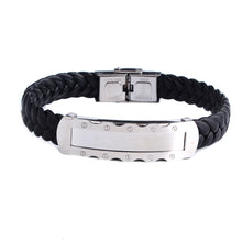 Load image into Gallery viewer, GUNGNEER Stainless Steel Cross Leather Bracelet Jesus Jewelry Accessory Gift For Men Women