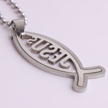 Load image into Gallery viewer, GUNGNEER Jesus Cross Necklace Ichthys Fish Christian Jewelry Accessory Gift For Men Women