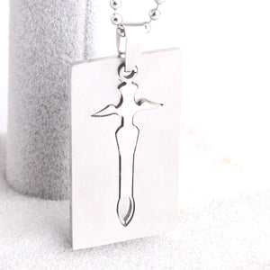 GUNGNEER Christ Cross Necklace Stainless Steel God Pendant Jewelry Gift For Men Women