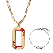 Load image into Gallery viewer, GUNGNEER Baseball Number Stainless Steel Pendant Necklace with Bracelet Sport Jewelry Set