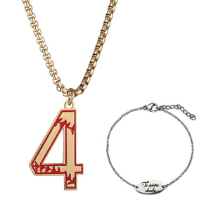 GUNGNEER Baseball Number Stainless Steel Pendant Necklace with Bracelet Sport Jewelry Set