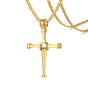 GUNGNEER Stainless Steel Rotable Cross Necklace Christian Pendant Jewelry Gift For Men Women