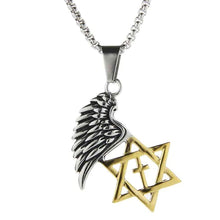 Load image into Gallery viewer, GUNGNEER Men&#39;s Stainless Steel Israel Jewelry David Star Cross Necklace Accessory For Men