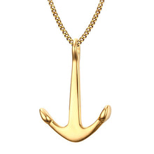 Load image into Gallery viewer, GUNGNEER Stainless Steel Army Anchor Rudder Pendant Nautical Jewelry Accessory For Men Women