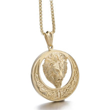 Load image into Gallery viewer, GUNGNEER Celtic Knot Lion Stainless Steel Trinity Pendant Necklace Jewelry