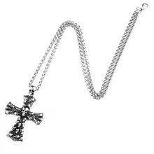 Load image into Gallery viewer, GUNGNEER Men&#39;s Stainless Steel Christ Cross Skull Pendant Necklace Jewelry Accessory