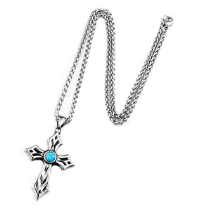 GUNGNEER Cross Pendant Necklace Stainless Steel Christ Jewelry Accessory For Men Women