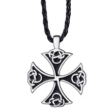Load image into Gallery viewer, GUNGNEER Celtic Knot Iron Cross Pendant Necklace Stainless Steel Jewelry for Men Women
