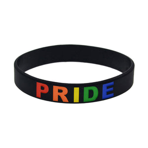GUNGNEER LGBT Pride Bracelet Silicone Bangle Gay Lesbian Jewelry Gift For Men Women