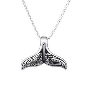 GUNGNEER Stainless Steel Island Whale Tail Mermaid Necklace Bracelet Protection Jewelry Set