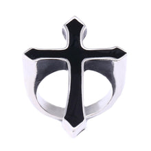 Load image into Gallery viewer, GUNGNEER Men Stainless Steel Cross Jesus Ring Snake Choker Necklace Protection Jewelry Set