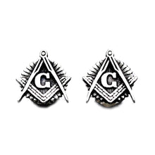 Load image into Gallery viewer, GUNGNEER Masonic Earrings Stainless Steel Free Mason Past Master Accessories For Men