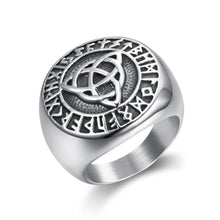 Load image into Gallery viewer, GUNGNEER Stainless Steel Irish Celtic Triquetra Trinity Knot Ring Jewelry Accessories Men Women
