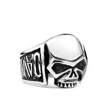 Load image into Gallery viewer, GUNGNEER Stainless Steel Skeleton Motorbike Gothic Skull Punk Ring Jewelry Accessories Men Women