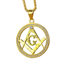 Load image into Gallery viewer, GUNGNEER Stainless Steel Freemason Pendant Necklace Biker Accessory For Men