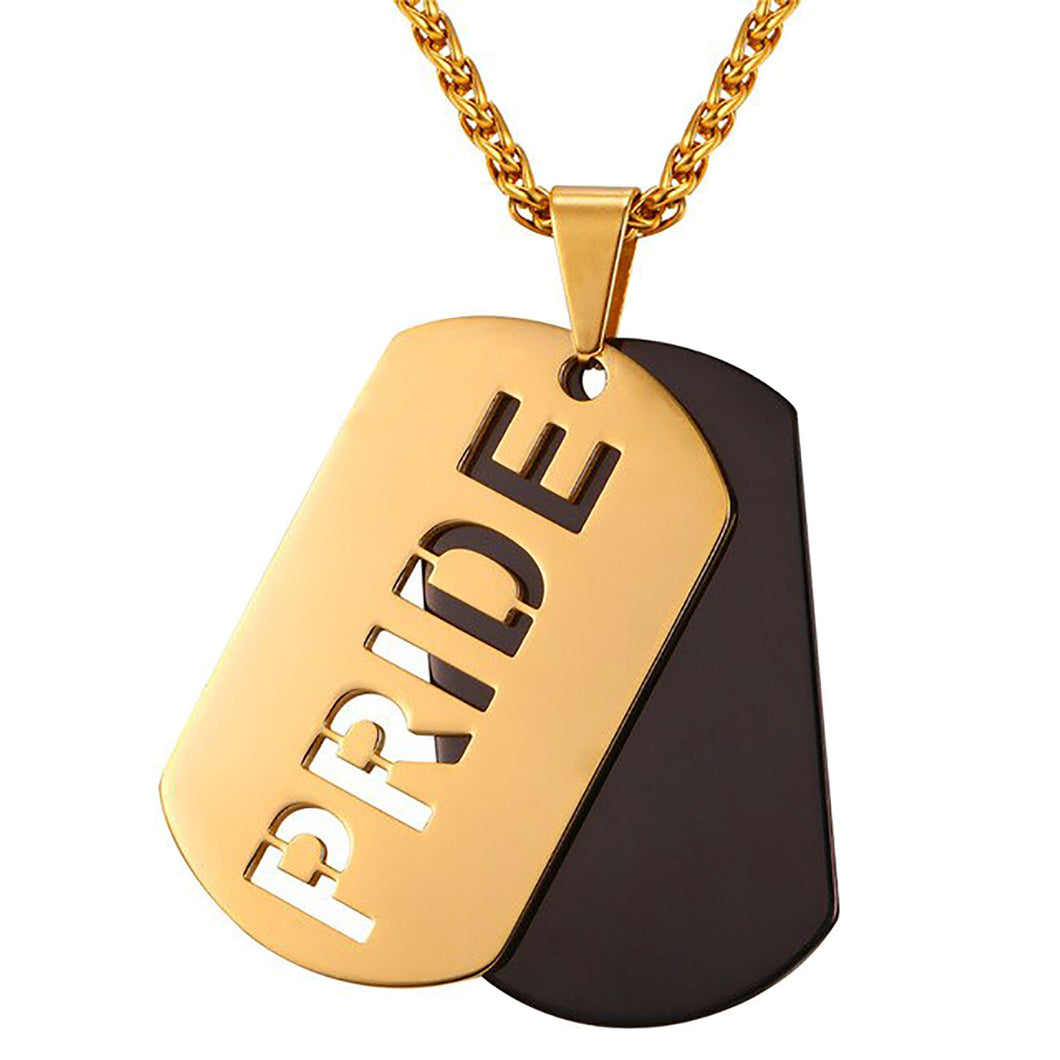 GUNGNEER Lesbian Gay Pride Dog Tags Pendant Necklace LGBT Jewelry Gift For Men Women