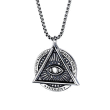 Load image into Gallery viewer, GUNGNEER Illuminati All Seeing Necklace Box Chain Eye Pendant Jewelry For Men