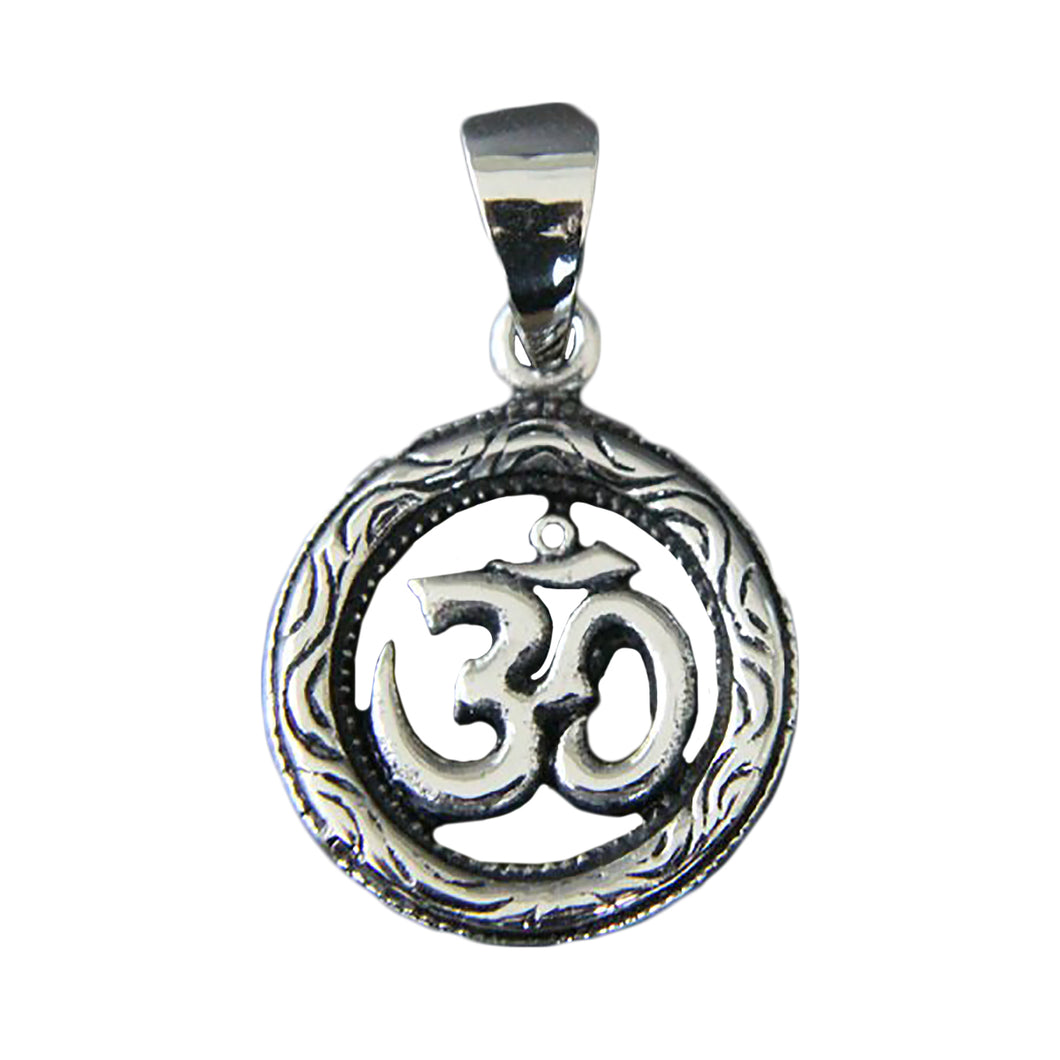 GUNGNEER Yoga Hindu Om Ohm Pendant Stainless Steel Spiritual Jewelry For Men Women