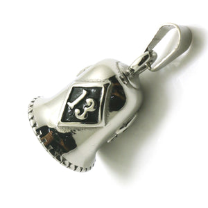 GUNGNEER Stainless Steel Lucky Number 13 Skull Biker Bell Pendant Jewelry Accessories Men Women