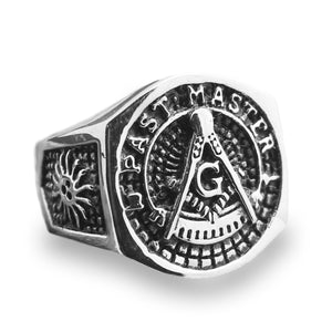 GUNGNEER Past Master Masonic Ring For Men Women With Freemason Symbol Accessories