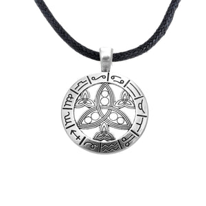 GUNGNEER Triquetra Stainless Steel Trinity Pendant Necklace Jewelry Men Women Rope Chain