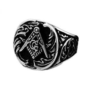 GUNGNEER Masonic Ring Stainless Steel Classic Style Master Signet Accessory For Men