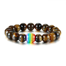 Load image into Gallery viewer, GUNGNEER Rainbow Beaded Bracelet Wood Bangle Gay Lesbian Jewelry Gift For Men Women