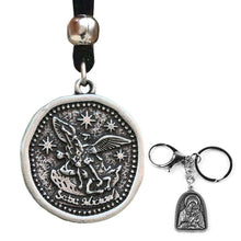 Load image into Gallery viewer, GUNGNEER Rope Chain St Michael Seal Necklace Virgin Mary Faith Keychain Jewelry Accessory Set