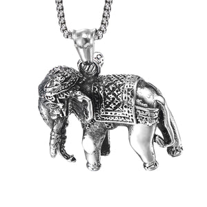 GUNGNEER Hindu Spiritual Elephant Ganesha Necklace Stainless Steel Jewelry For Men Women