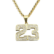 Load image into Gallery viewer, GUNGNEER Jordan Number 23 Basketball Necklace Stainless Steel Sports Jewelry Accessory