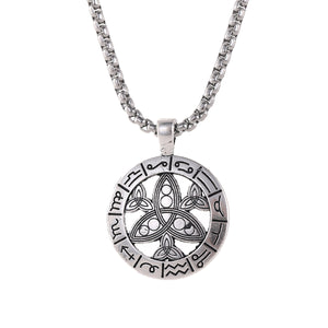 GUNGNEER Triquetra Constellation Stainless Steel Trinity Pendant Necklace Jewelry Men Women