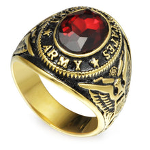 Load image into Gallery viewer, GUNGNEER Military Army Ring Stainless Steel United State Army Jewelry Accessory For Men