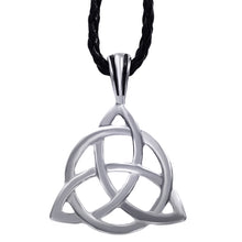 Load image into Gallery viewer, GUNGNEER Celtic Irish Triquetra Pendant Necklace Stainless Steel Jewelry Accessories Men Women