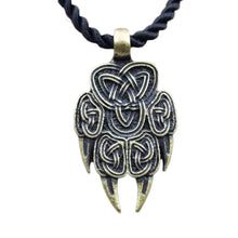 Load image into Gallery viewer, GUNGNEER Celtic Knot Wolf Paw Pendant Necklace Stainless Steel Amulet Jewelry Men Women