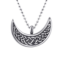 Load image into Gallery viewer, GUNGNEER Celtic Knot Crescent Moon Trinity Stainless Steel Pendant Necklace Jewelry Men Women